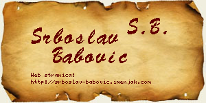 Srboslav Babović vizit kartica